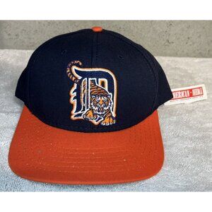 Vintage NWT Detroit Tigers Black Snapback Hat American Needle MLB Retro Logo